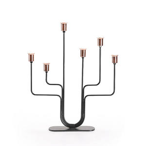 Bougeoir conique en fer Ensemble de 3 bougeoirs décoratifs pour décoration de fête de table à manger de mariage - Product Image 2