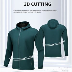 Veste coupe-vent en softshell molletonnée pour homme pour l'entraînement, veste de sport zippée pour la salle de sport, avec capuche, haut d'entraînement thermique, teint - Product Image 4