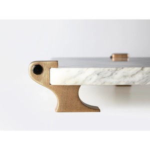 Bandeja de servicio de diseñador blanca con aspecto elegante, ideal para comedor de cocina de mesa y uso doméstico decorativo de la India - Product Image 2