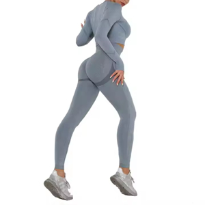 Ensemble de sport et de yoga pour femmes, nouveau style, séchage rapide, motif uni, respirant, avec fermeture élastique à la taille, au Pakistan - Product Image 6