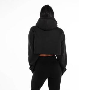 Ensemble de survêtement décontracté deux pièces pour femme, qualité supérieure, collection 2025 – Hoodie court et pantalon évasé, motif uni, idéal pour l'hiver - Product Image 2
