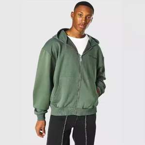 Sweat à capuche zippé intégral pour homme 100 % coton molletonné écologique imperméable hiver personnalisable avec capuche ajustable service OEM haute qualité - Product Image 3