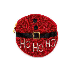 Monedero Bordado Elegante con Diseño Navideño de Cuentas de Semilla, Monedero Bordado con Cuentas de Semilla con Temática Navideña, Monedero con Cuentas - Product Image 5