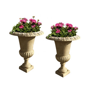 Vase de jardin antique en fonte émaillée écologique personnalisé, grands pots à fleurs, urnes, décoration extérieure vintage - Product Image 2