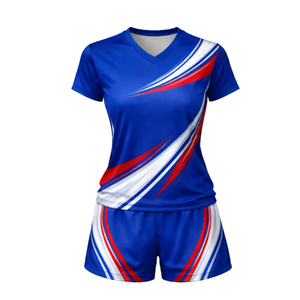 Conjunto de Uniforme de Voleibol Unisex para Adultos, Material de Poliéster Cómodo, Mangas con Cuello, Impresión Digital Personalizada, Tela de 280g - Product Image 1