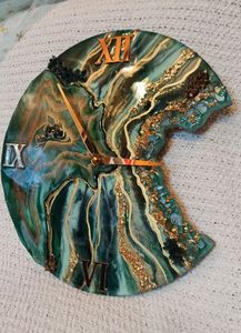 SYNTHETIC Epoxy Resin <b>Wall</b> <b>Clocks</b> for Exquisite Spaces Unique Home Decor Gift <b>Wall</b> Epoxy Ocean <b>Clock</b> by Antique Creation - Product Image 4