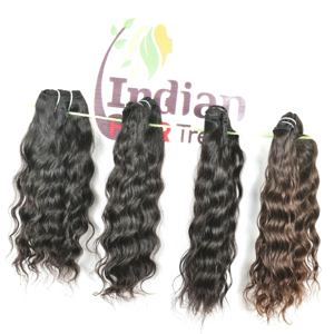 Extensions de cheveux humains indiens vierges naturels non traités à 100 %, cuticules alignées, couleur noire ondulée, lot économique, ondulation naturelle du temple - Product Image 2