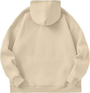 High Street Men's Casual Cotton Pullover Hoodie Ecológico Invierno Manga larga con hombro caído Patrón sólido Diseño de media cremallera - Product Image 4