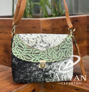 Bolsos de cuero de vaca para mujer, nuevo diseño, monedero tallado, elegante bolso informal, bolsos de cuero genuino - Product Image 1