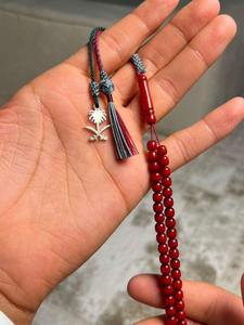 Islamic <b>Arabic</b> Beaded <b>Jewelry</b> 33 Prayer Beads Muslim Tasbih Misbaha Sibha Handmade Stone Tasbeeh with Tassel - Product Image 2