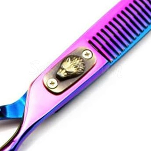 กรรไกรผอมบางที่มีคุณภาพสำหรับร้านเสริมสวยพร้อมฟันสแตนเลสสตีลที่คมชัดเหมาะสำหรับการแบ่งชั้นและการตัดผม - Product Image 5