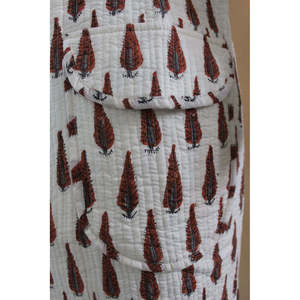 Women's Lightweight Quilted Cotton <b>Jacket</b> Printed <b>White</b> Fashion Wear for Summer - Product Image 5