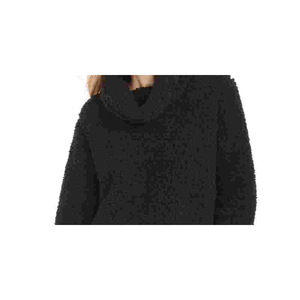 Maglione da Donna Casual in Finta Pelliccia, Collo Alto, Maniche Lunghe, Nero, Disponibile in Taglie Petite e Medium per l'Inverno - Product Image 2