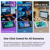 MiraBox M3 Magnetic Switch Stream Dock with 15 Keys 3 Knobs Transparent Keycaps Macro Controller