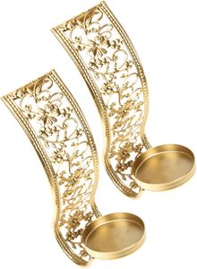 Bougeoir Mural en Métal Élégant, Éclairage Décoratif Votif, pour Mariage, Maison, Style Rustique, Bougies - Product Image 2