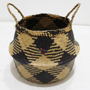 Cestas Redondas de Mimbre Artesanales Naturales, Almacenamiento de Hojas de Palma, Contenedores de Cocina, Cajas de Regalo y Decoración del Hogar - Product Image 1