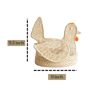 Handwoven Natural Rattan <b>Egg</b> Storage Basket with Lid <b>Eco</b> Friendly Kitchen Organizer Basket - Product Image 3