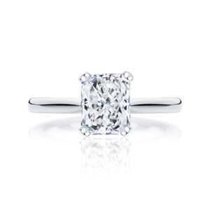 Bague de fiançailles solitaire taille radiant pour femme - Product Image 1