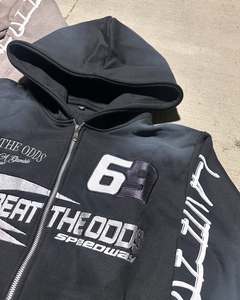 Ventes en gros de sweats à capuche d'hiver unisexes de haute qualité 100% coton molletonné avec fermeture éclair et broderie écologiques, service OEM - Product Image 4