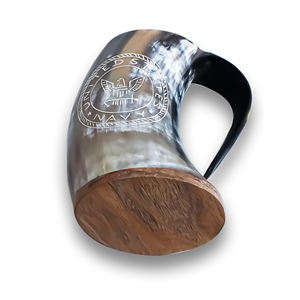 Haute qualité corne de buffle grande tasse à bière Viking artisanat poli couleur naturelle fête emballage personnalisé - Product Image 4