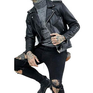 Chaqueta de Cuero para Hombre 2025, Color Sólido, Cuello Alto, Logotipo Frontal, Resistente al Viento, Duradera, Ligera, Transpirable, Estilo Urbano, Moda de Invierno - Product Image 4