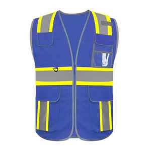 Customized Logo Multi Pockets <b>Men's</b> Reflective <b>Vest</b> Security <b>Black</b> Safety <b>Vest</b> Roadway Working Hi Vis <b>Vest</b> - Product Image 4