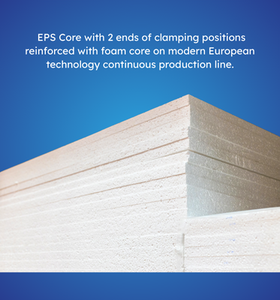 Panneau sandwich EPS PREXS pour mur intérieur, revêtement métallique, écologique, léger, économique, installation rapide, solution pour préfabriqués civils - Product Image 3