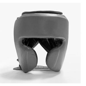 Protector de cabeza de boxeo de cara completa personalizado, casco de cuero PU negro con protección de barra para Sparring MMA Kickboxing Muay Thai Training - Product Image 3