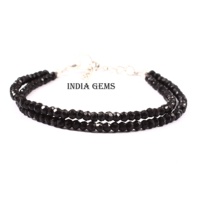 Perles Rondelle à facettes en spinelle naturelle Bracelet réglable à double brin Bijoux en perles de pierres précieuses pour cadeau