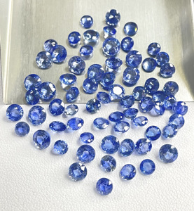 Zafiro Azul Natural de Primera Calidad, Calentado, Corte Redondo de 4-5 mm, Color Azul Aciano, Gema Suelta para Joyería - Product Image 2