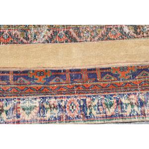 2.1x6.9 ft <b>Runner</b> Vintage Rug, Turkish Rug, Blue <b>Red</b> Animal Print Wool Rug - Product Image 5