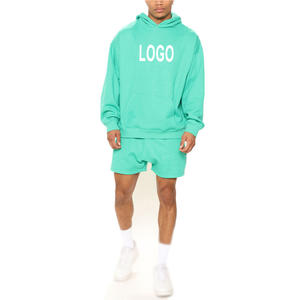 Conjunto de Sudadera con Capucha y Pantalones Cortos Deportivos Transpirables para Hombre y Mujer, Personalizables, de Poliéster/Algodón, Colores Personalizados - Product Image 6