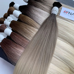 Extensions de cheveux en vrac au prix de gros fortes et sans enchevêtrement Double noyer 100 grammes couleurs claires 24 pouces - Product Image 1