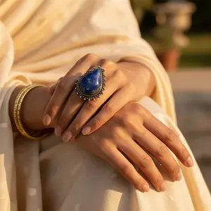 Anillo de Plata 925 para Mujer con Piedra Preciosa de Lapislázuli, Joyería Suelta - Product Image 2
