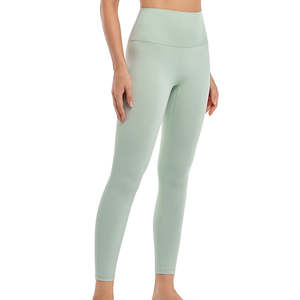 Femmes taille moyenne 100% coton pantalons de Yoga extensible respirant Leggings de gymnastique entraînement Squat-preuve ventre contrôle pantalon Fitness - Product Image 3