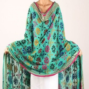 Phulkari Dupatta สำหรับผู้หญิง,สไตล์หนักมีเอกลักษณ์ทำด้วยมือเธรดทั้งหมดทำงาน Dupatta - Product Image 2