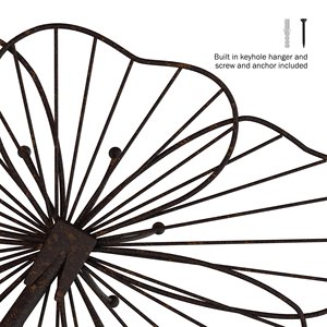 Fil de fer fabriqué grande fleur cadre paysage dernière conception métal mur Arts en gros bonne qualité conception personnalisée métal artisanat - Product Image 3