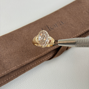 Bague en diamant de culture, taille ovale, champagne, Camila - Product Image 1