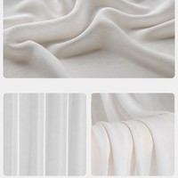 Voilage froissé en polyester blanc, filtrant la lumière et réduisant le bruit, avec cordon de suspension, pour salon et balcon