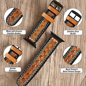 Correa de reloj de piel de vaca de grano superior de 20mm personalizada, repuesto transpirable para accesorios de moda occidental para vaqueros y vaqueras - Product Image 4