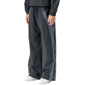Pantalon parachute homme léger, coupe ample personnalisée, avec cordon de serrage, poches cargo en nylon, style empilé, prix de gros - Product Image 6