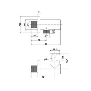 Robinet de sortie d'eau rond noir mat avec support de douche et raccord flexible – Articles de bain et toilettes - Product Image 2