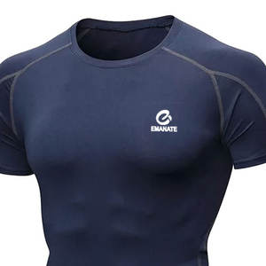 Camisetas de Compresión para Hombre, Diseño Personalizado con su Propio Logotipo, Tejido de Punto, Spandex/Poliéster, Secado Rápido, Manga Corta - Product Image 3