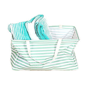 Essentiels de la maison autre motif fermeture à glissière toile unisexe sac à main grande capacité fourre-tout doublure en PVC résistant à l'eau - Product Image 1