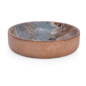 Wooden <b>Bowl</b> With <b>Enamel</b> Inlay Print Tableware Kitchen <b>Bowl</b> for Serving & Decor Custom Design Mango Wood <b>Bowl</b> Countertop Display - Product Image 1