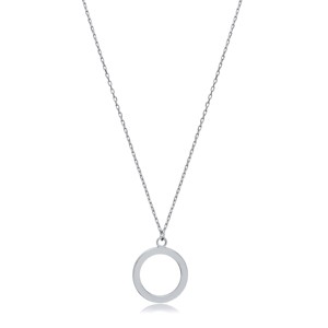 Collar con Colgante de Diseño Redondo Hueco, Hecho a Mano en Turquía, Regalo de Boda, Joyería de Plata de Ley 925 - Product Image 6