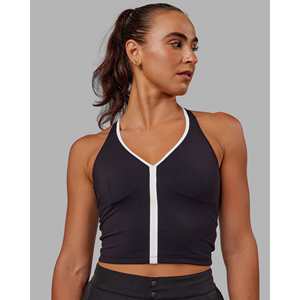 Camiseta Deportiva de Punto Transpirable para Mujer, Negra/Blanca, con Logotipo Personalizado, Chaleco Atlético Informal para Entrenamiento - Product Image 1