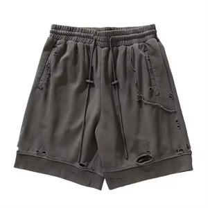 กางเกงขาสั้นผ้าแคนวาสผู้ชาย ล้างสีแบบแอซิดวอช สไตล์วินเทจ ระบายอากาศได้ดี เอวยางยืด ไซส์ใหญ่ เหมาะสำหรับออกกำลังกาย วิ่ง หรือใส่ทำงาน - Product Image 1