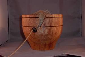 Tazón de hilo de madera hecho a mano color marrón oscuro diseño único contenedor de hilo de almacenamiento grande decoración portátil y soporte de hilo de regalo - Product Image 6