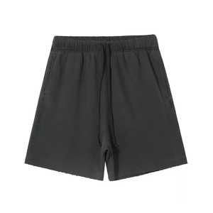 Shorts décontractés pour hommes, lavage à l'acide, 100% coton, molleton en tissu éponge français, personnalisé, délavé au soleil, vintage, respirant, écologique - Product Image 1
